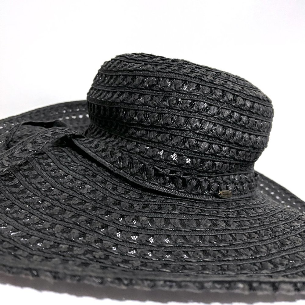 Scala Wide Brim Crochet Paper Straw Sun Hat - Picture 8 of 10